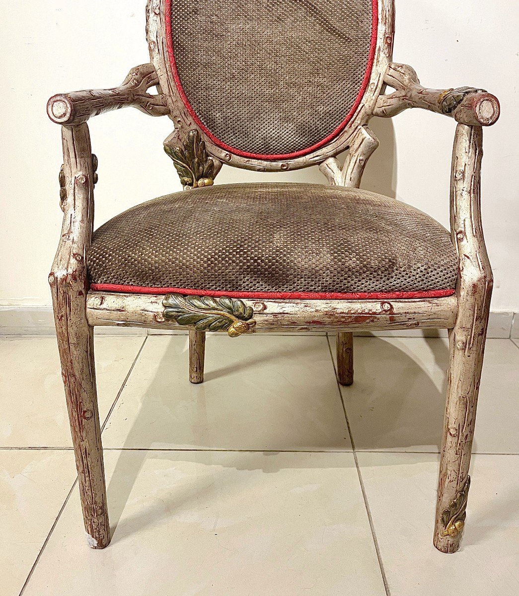 Pair Of Tree Branch Cabriolet Armchairs-photo-6