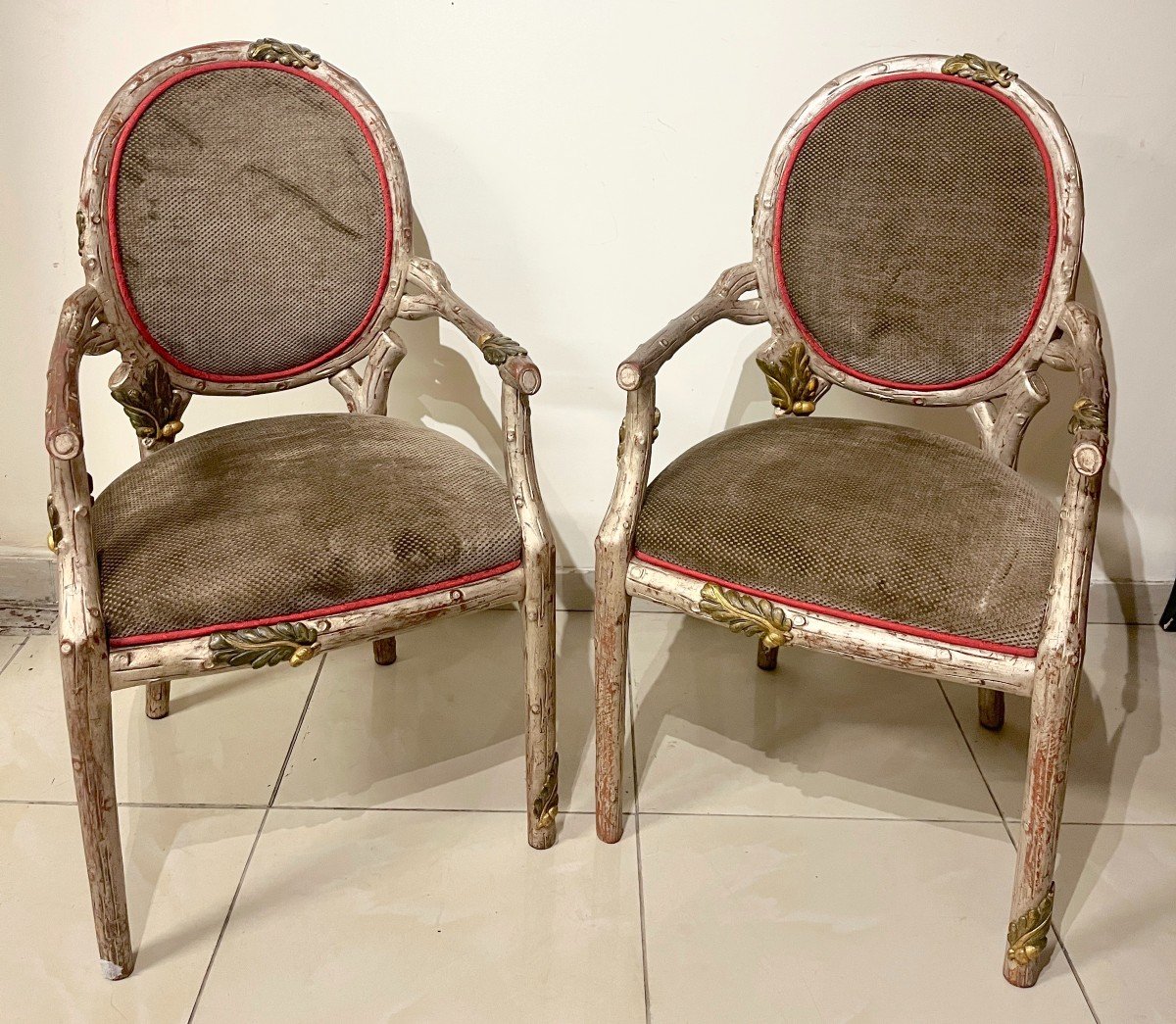 Pair Of Tree Branch Cabriolet Armchairs