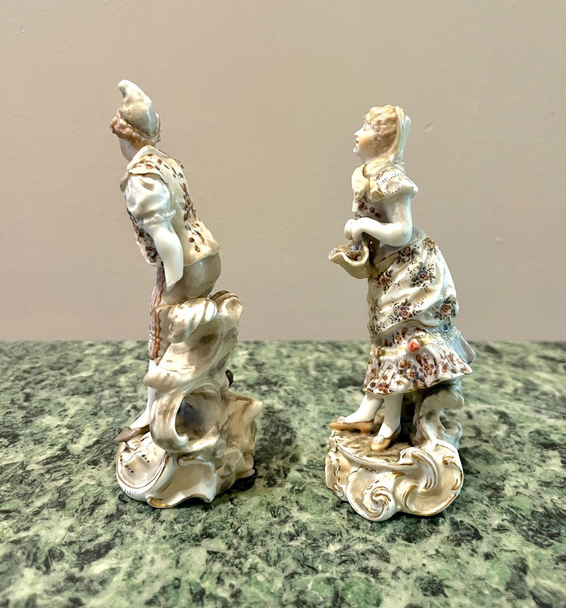 Pair Of German Porcelain Figures, Late 19th Century-photo-3