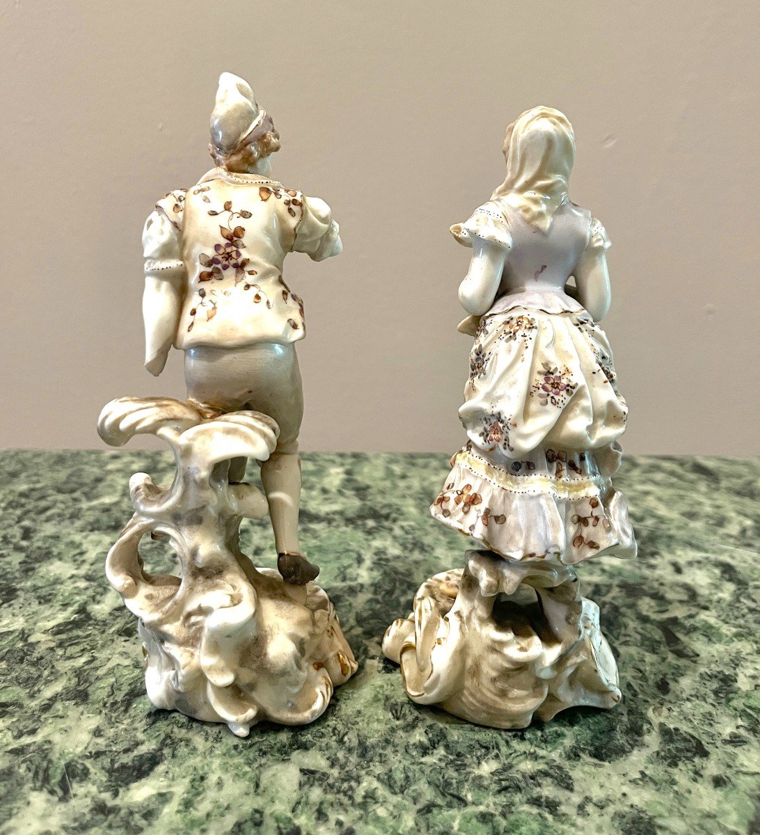 Pair Of German Porcelain Figures, Late 19th Century-photo-1