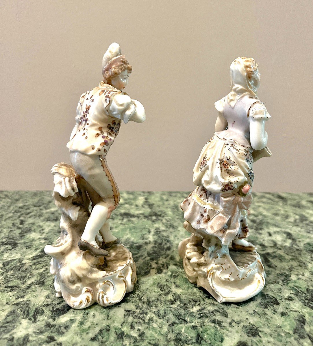 Pair Of German Porcelain Figures, Late 19th Century-photo-2