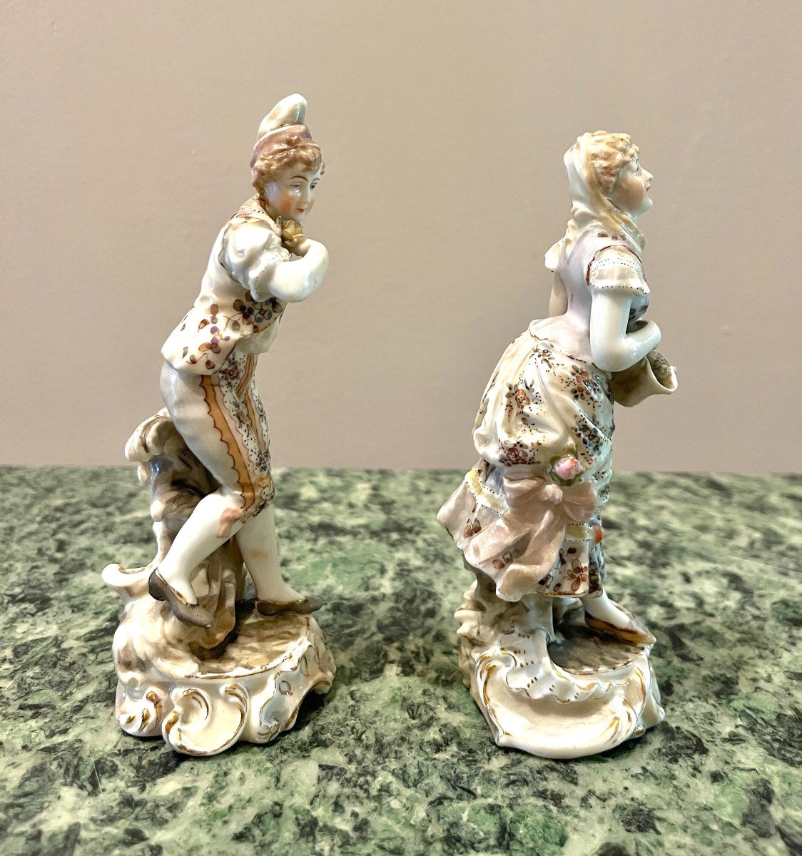 Pair Of German Porcelain Figures, Late 19th Century-photo-3