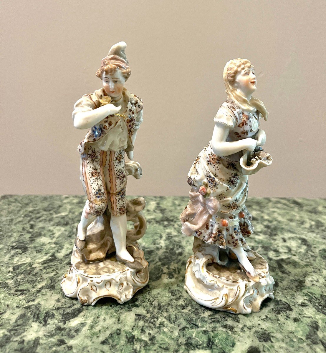 Pair Of German Porcelain Figures, Late 19th Century-photo-4