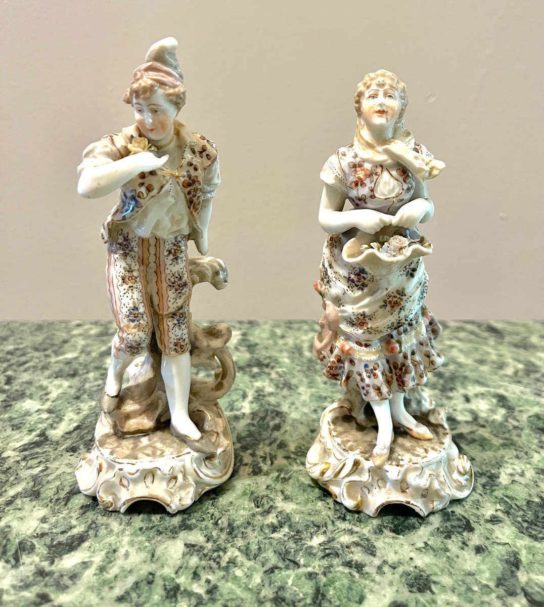 Pair Of German Porcelain Figures, Late 19th Century