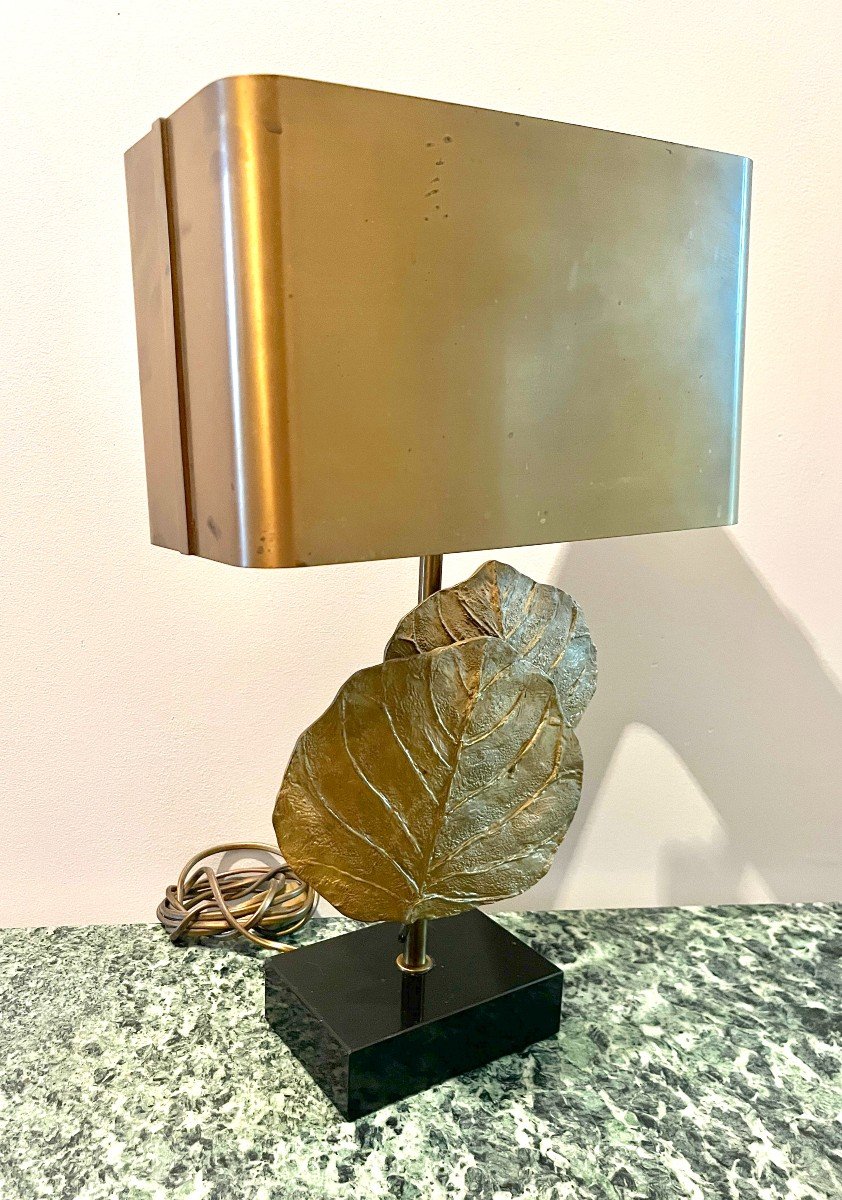 Maison Charles Lampe Modèle Guadeloupe En Bronze Doré Années 70