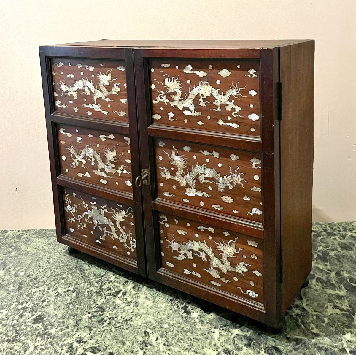 Indochinese Cabinet With Mother-of-pearl Marquetry-photo-3