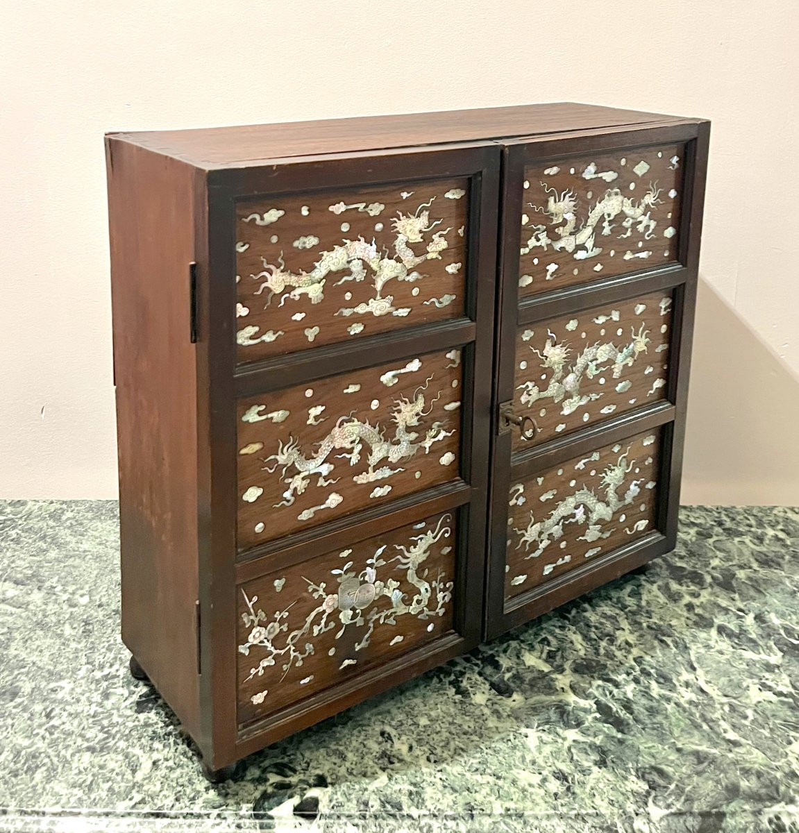 Indochinese Cabinet With Mother-of-pearl Marquetry-photo-4