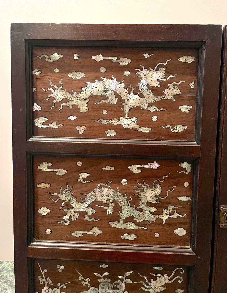 Indochinese Cabinet With Mother-of-pearl Marquetry-photo-1