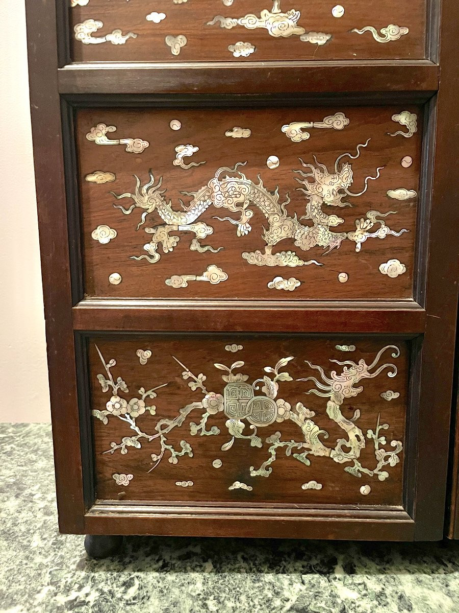 Indochinese Cabinet With Mother-of-pearl Marquetry-photo-2