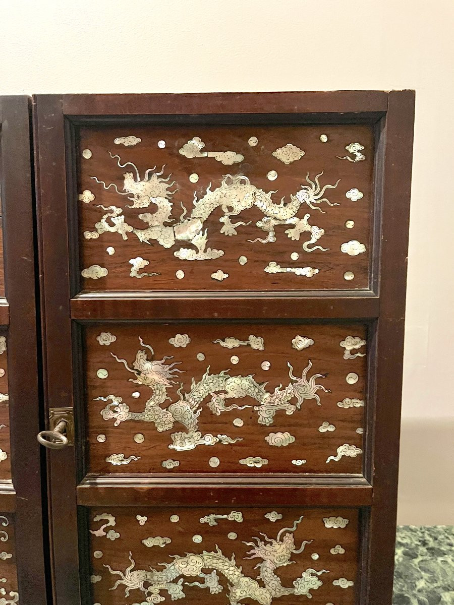 Indochinese Cabinet With Mother-of-pearl Marquetry-photo-3