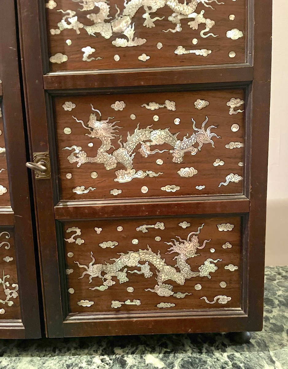 Indochinese Cabinet With Mother-of-pearl Marquetry-photo-4