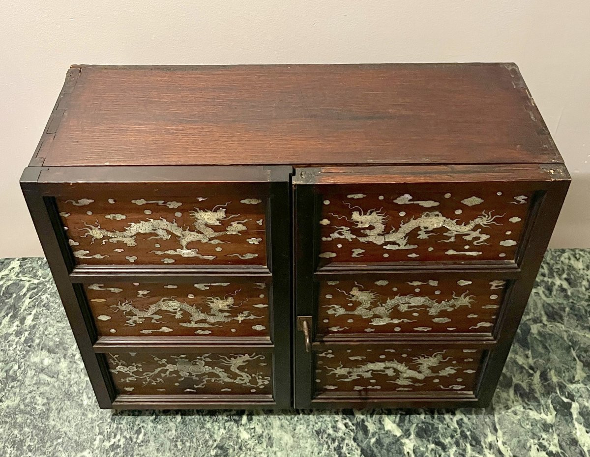 Indochinese Cabinet With Mother-of-pearl Marquetry-photo-5