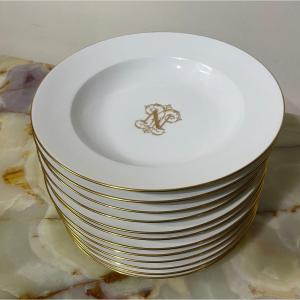 Set Of 12 Sèvres Soup Plates In Porcelain 19th Century