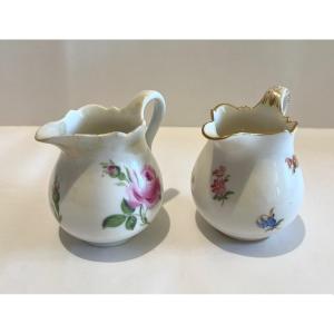Two Milk Pots Creamers  Meissen (saxe) 19th Century