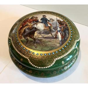 Large Ceramic Bonbonniere Napoleon Bonaparte On His Horse