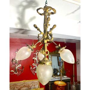 Gilt Bronze Chandelier Style Louis XVI