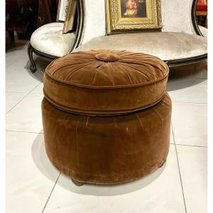 Brown Art Deco Pouf