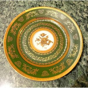 Plat En Porcelaine De Limoges Vert Empire