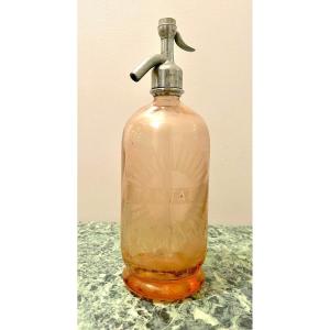 Pink Glass Seltzer Water Siphon