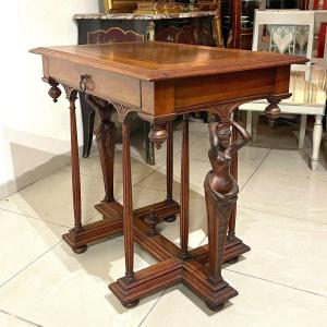 19th Century Renaissance Style Walnut Side Table