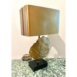 Maison Charles Lampe Modèle Guadeloupe En Bronze Doré Années 70