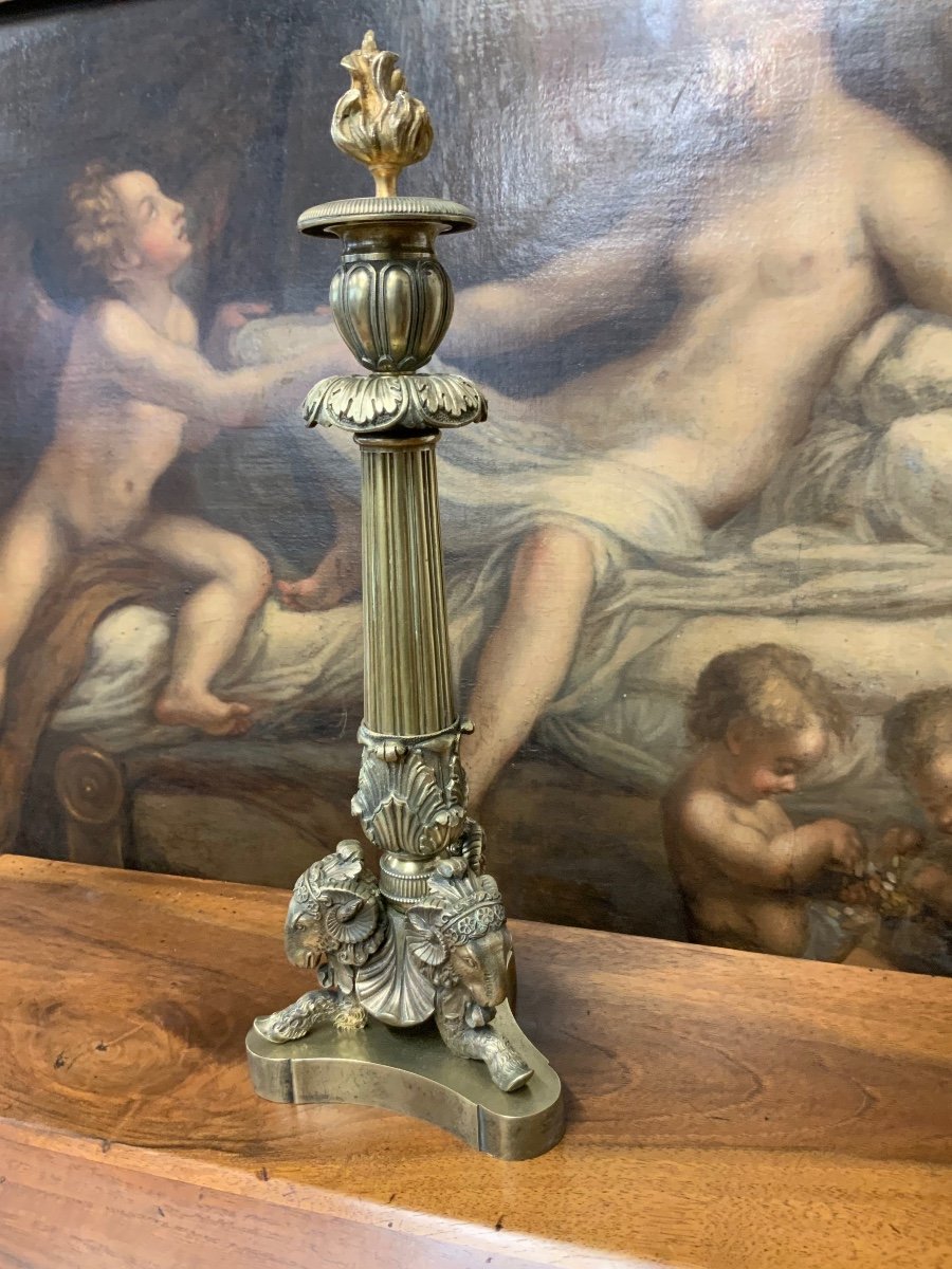 Restoration Period Tripod Candlestick-photo-2