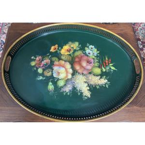 Oval Tray In Painted Sheet Metal