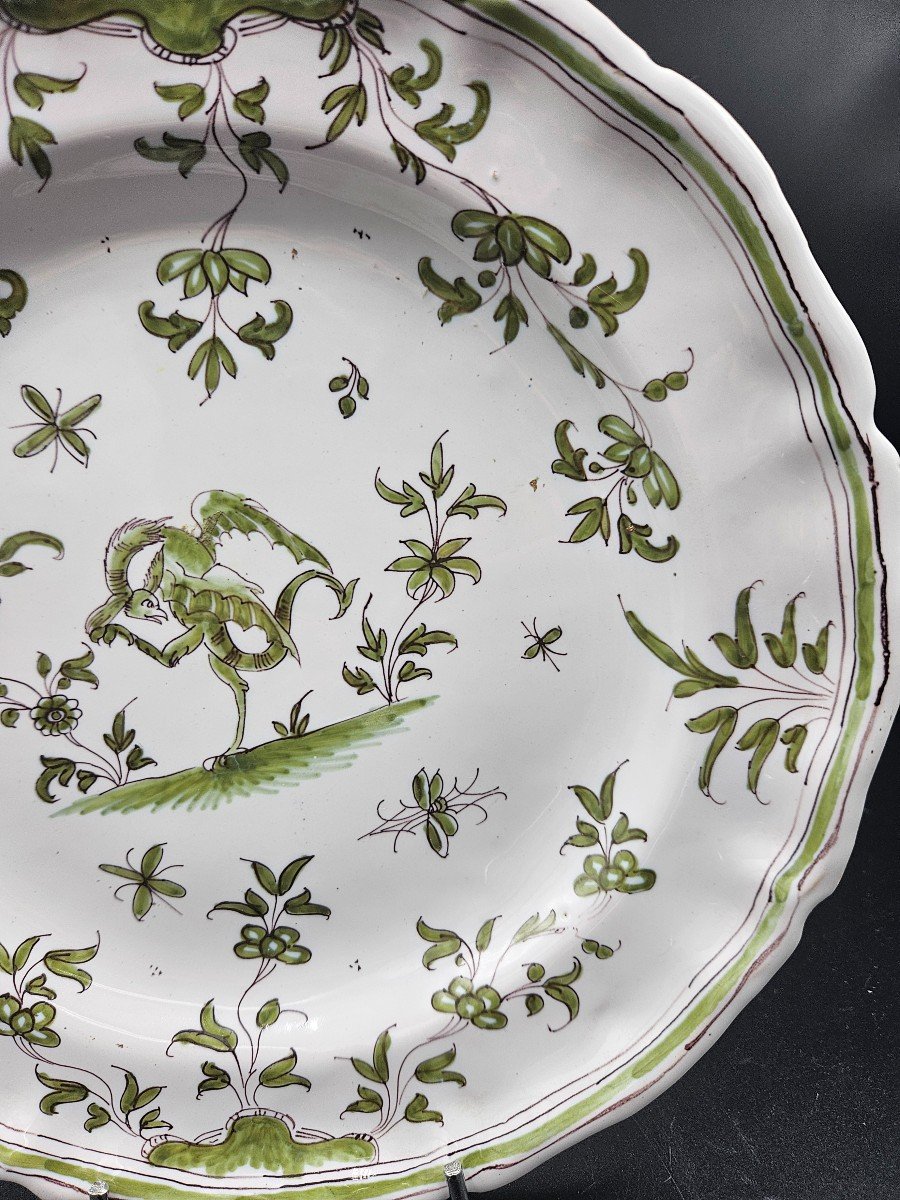 "18th Century Earthenware Plate From Moustiers"-photo-4