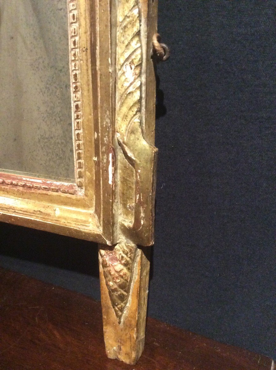 Petit Miroir En Bois Dore De Style Louis XVI-photo-3