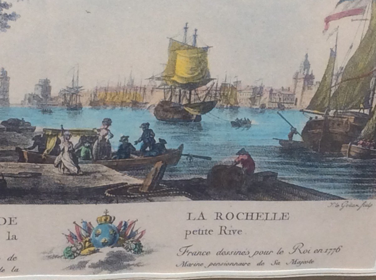 Color Engraving Of The Port Of La Rochelle-photo-4