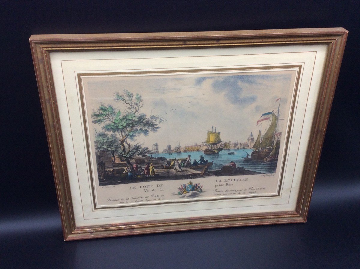 Color Engraving Of The Port Of La Rochelle-photo-5