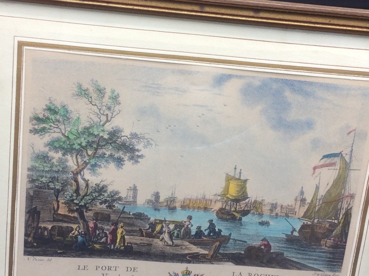 Color Engraving Of The Port Of La Rochelle-photo-6