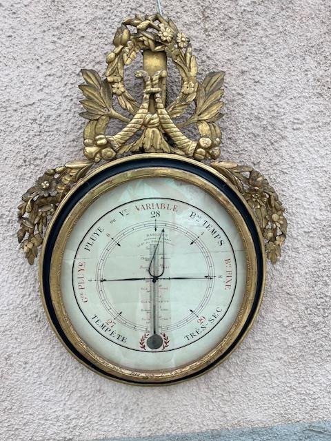 Barometer In Golden Wood