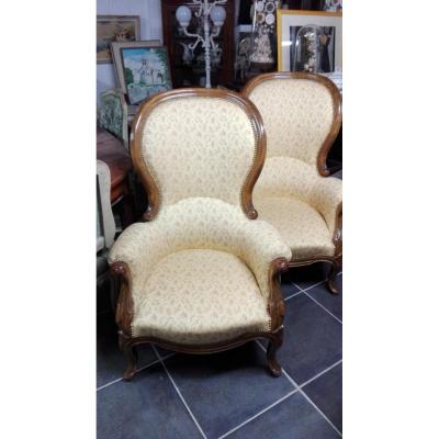 Pair Of Bergeres Armchairs L Philippe