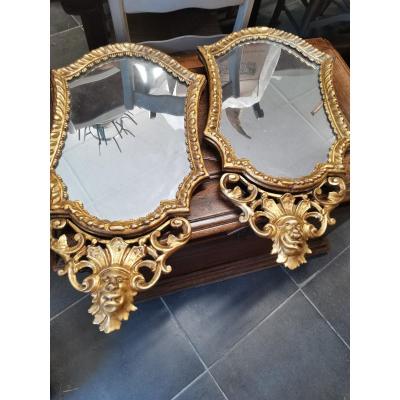 Pair Of Golden Mirrors