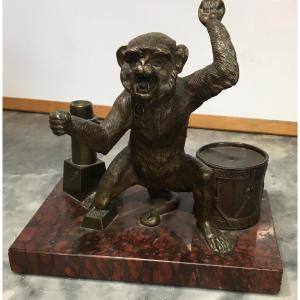 Bronze Of A Monkey A.leonard