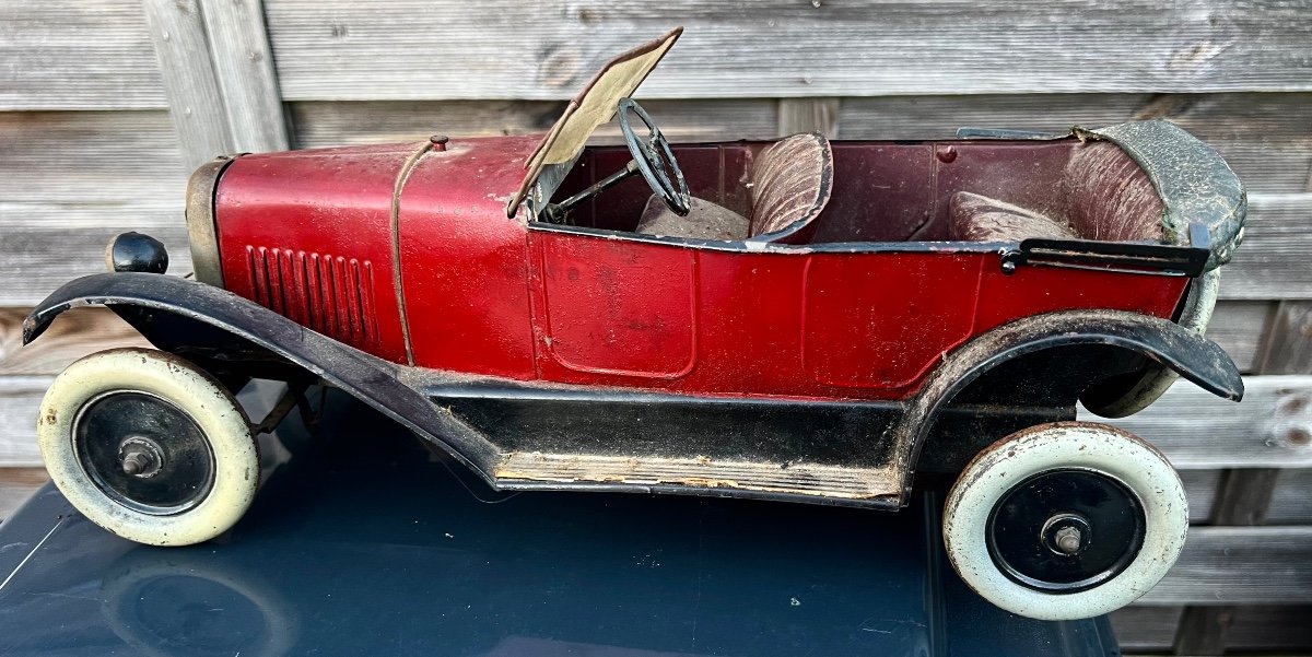 Ancien Jouet André Citroën Torpédo Type B2 Automobile 1925 Voiture Tôle -photo-3