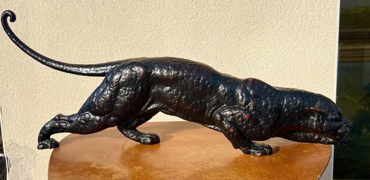 Authentic Panther Sculpture By Demeter Chiparus 1930 Art Deco -photo-1