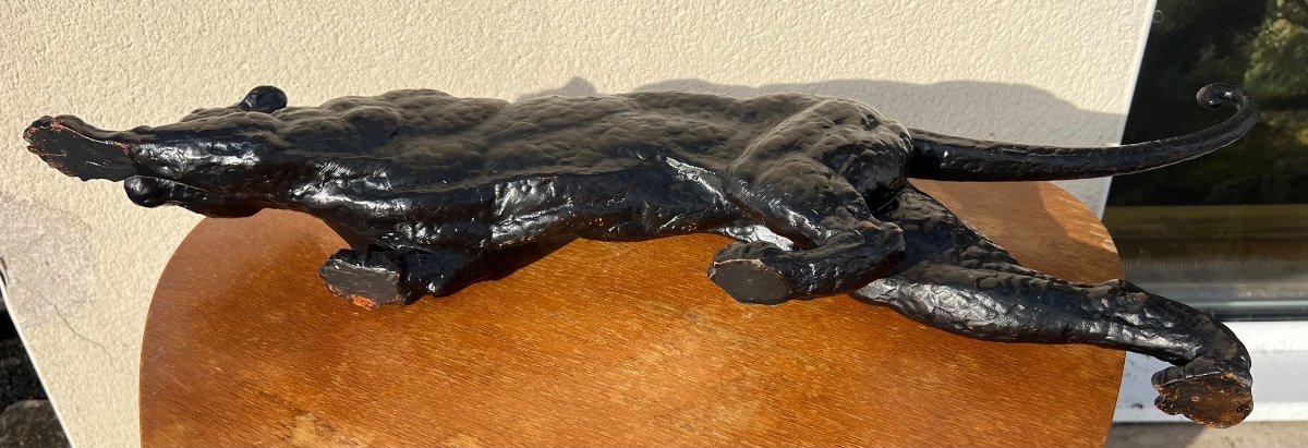 Authentic Panther Sculpture By Demeter Chiparus 1930 Art Deco -photo-3