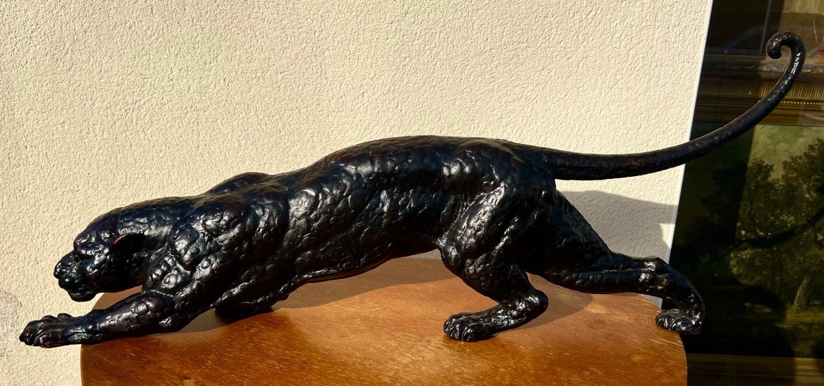 Authentic Panther Sculpture By Demeter Chiparus 1930 Art Deco 