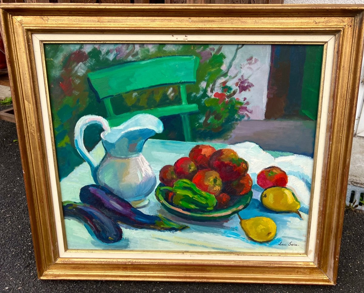 Still Life Painting Signed Louis Suire 1960 Ile De Ré La Rochelle 