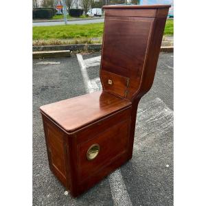 Antique 19th Century Mahogany Boat System Toilet Marine Bidet 