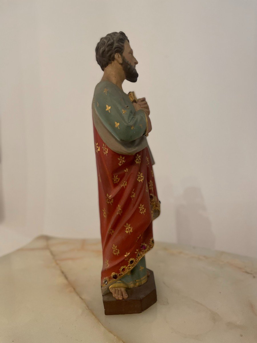 "saint Peter" Plaster Statue 19th Century-photo-2