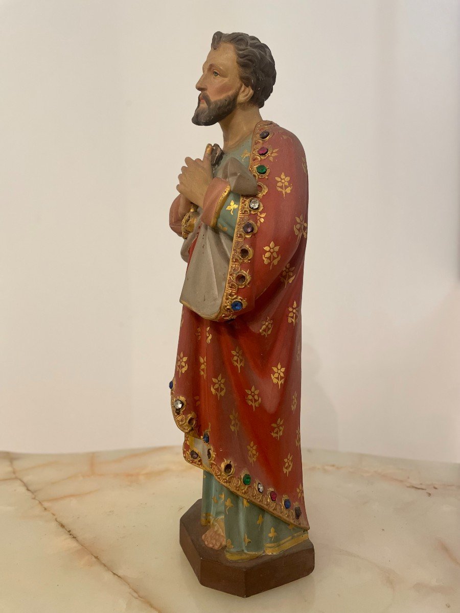 "saint Peter" Plaster Statue 19th Century-photo-3