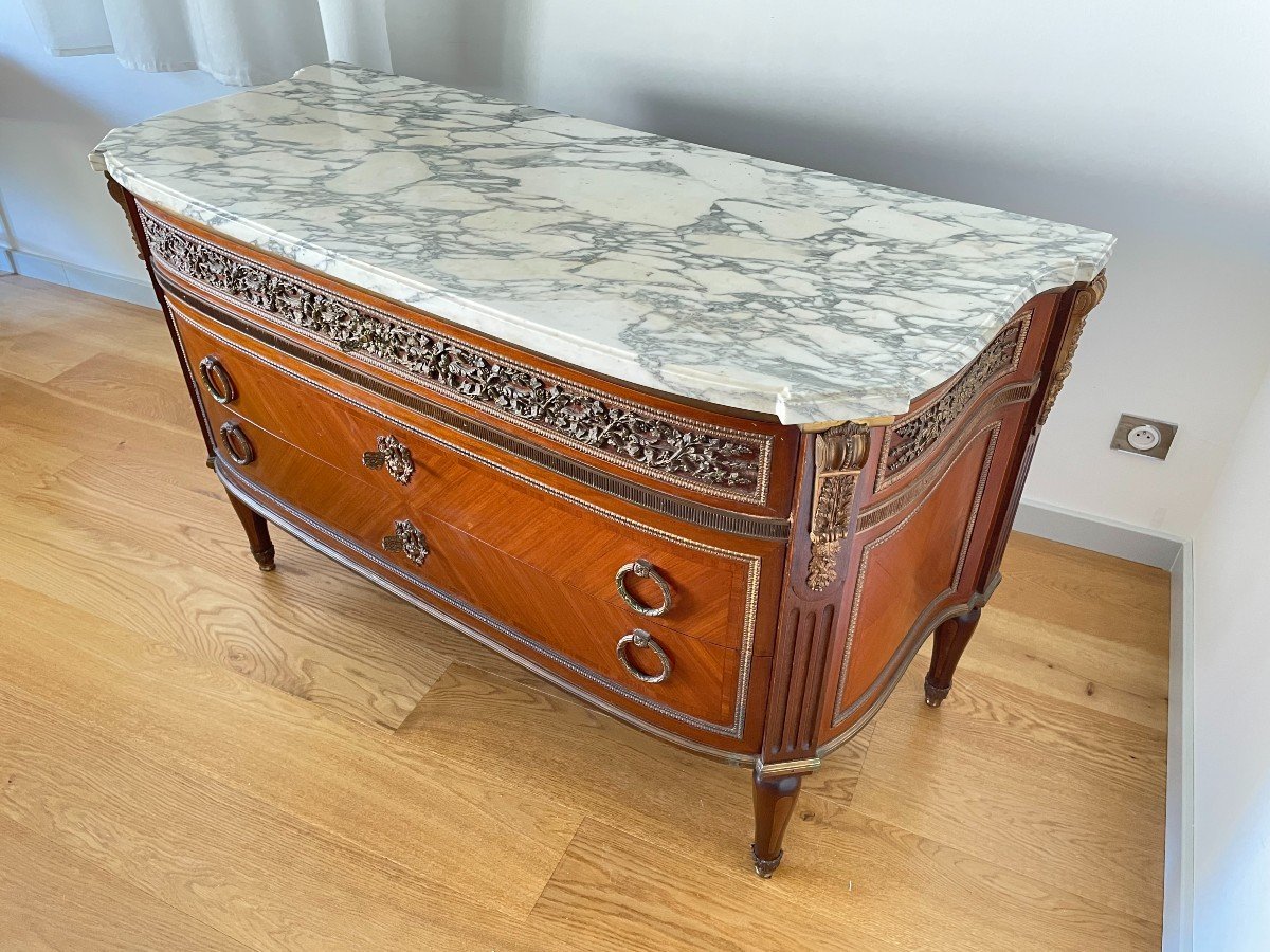 Louis XVI Commode Stamped Daide In Mahogany-photo-8