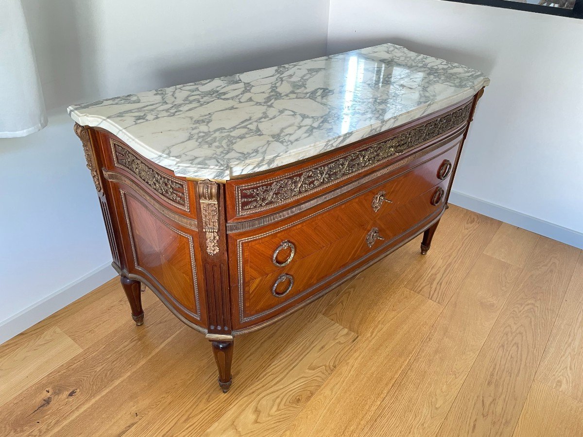 Louis XVI Commode Stamped Daide In Mahogany