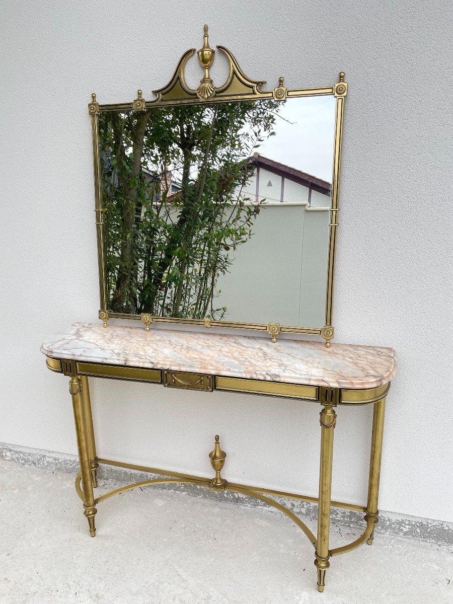 Louis XVI Style Console And Mirror-photo-3