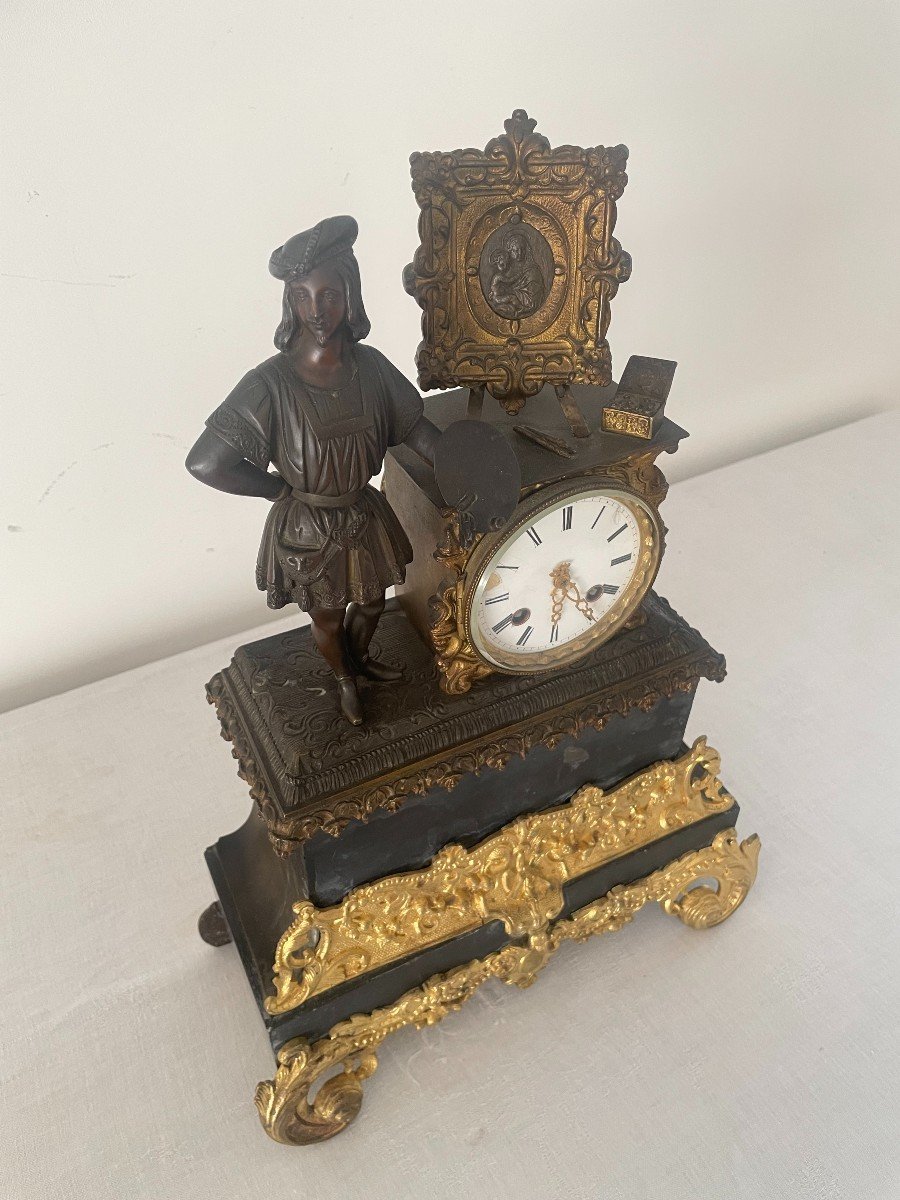 19th Century Bronze And Marble Clock-photo-3