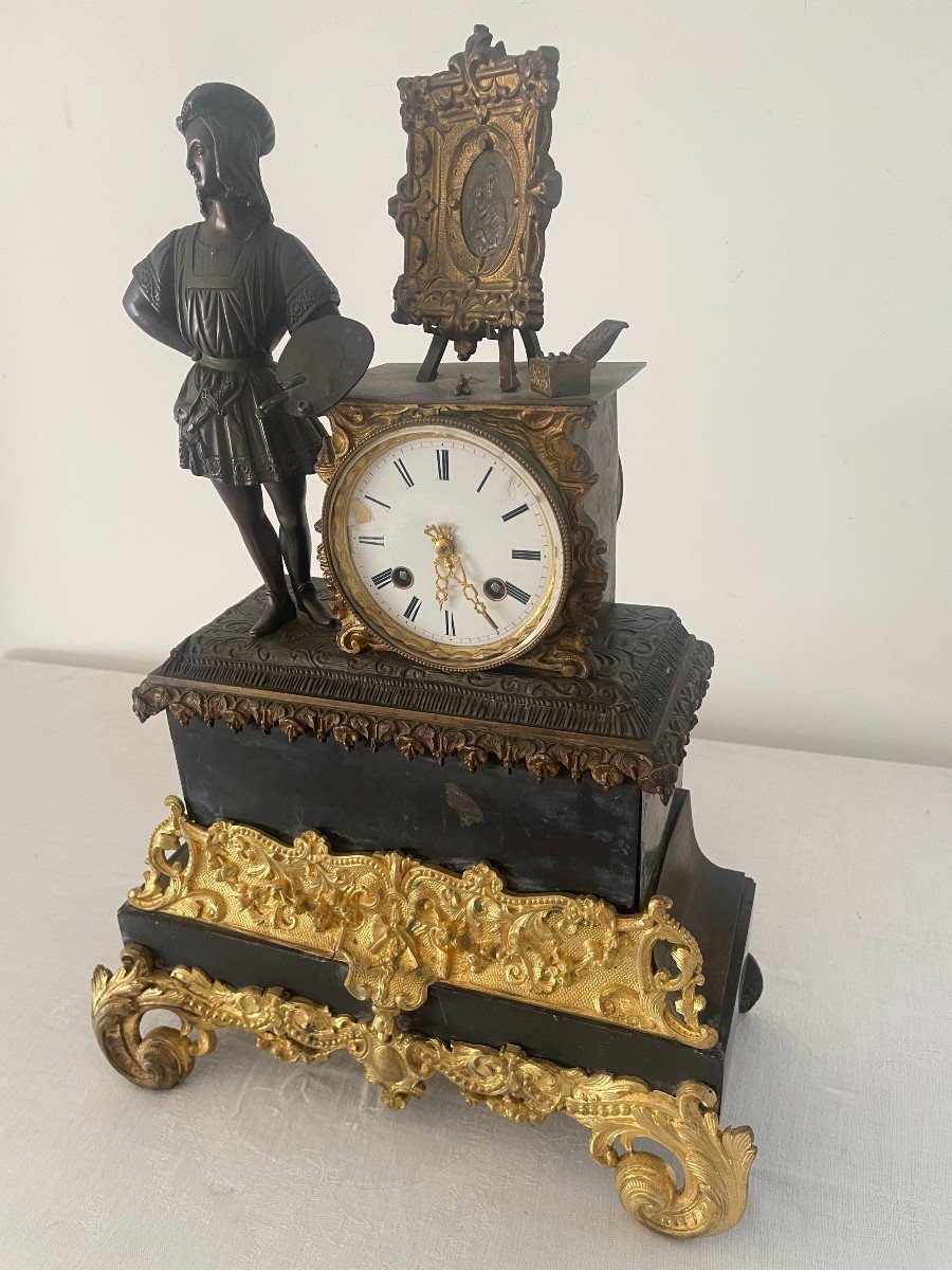 19th Century Bronze And Marble Clock-photo-4