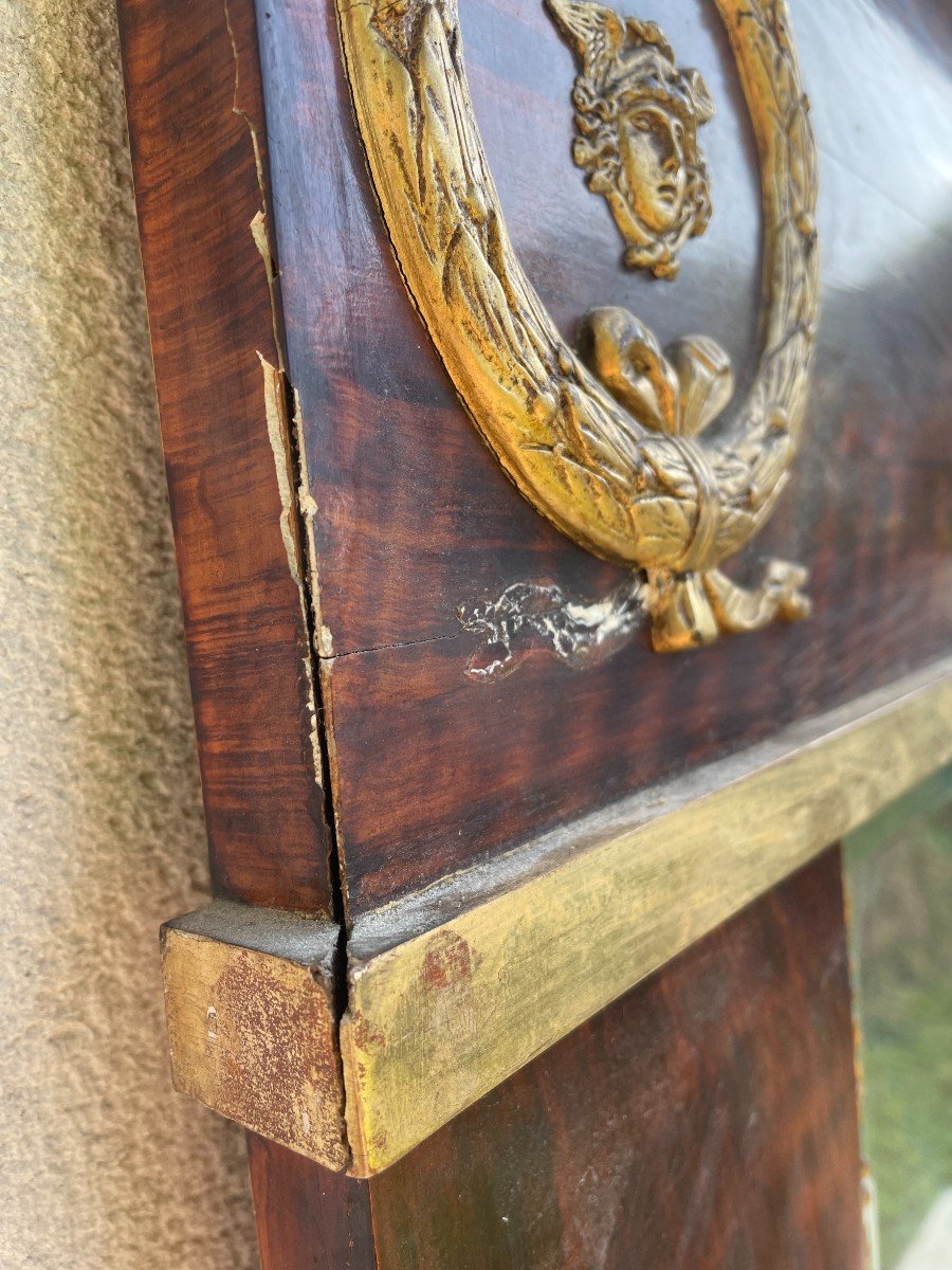 Large Empire Style Mirror In Gilt Wood 19th Century-photo-7